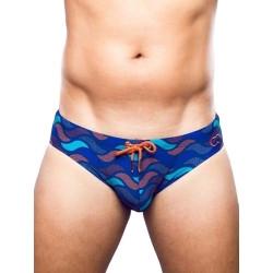 2Eros Print Swim Briefs V10 Ocean Blue (T9765)