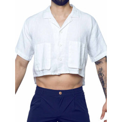 2Eros Cropped Linen Shirt White (T9772)